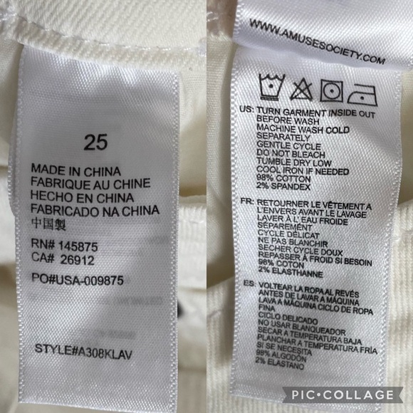 NWT Amuse Society White Jean - Picture 6 of 9
